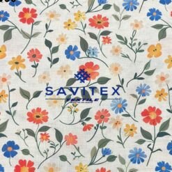 ART. S037-01 COTONE H.300 FIORI STAMPA DIGITALE